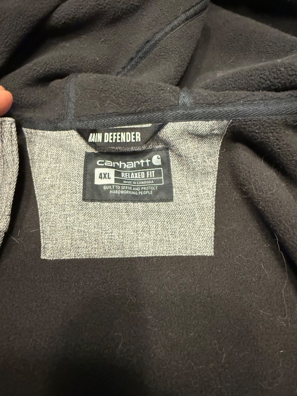 Grey Rain Defender Carhartt Relaxed Fit Mid Weight Jacket Fleece Lined - Picture 2 of 2
